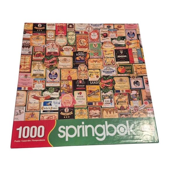 Springbok Off the Vine Wine Bottle Labels 1000 pc Jigsaw Puzzle - Picture 1 of 5